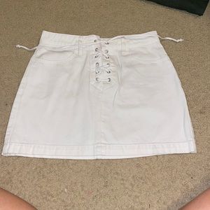 Pacsun white denim lace up skirt!